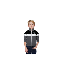 Sweater: Bruzer Team Full Zip, Gray and Black