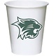 Wildcat Paper Cups, 10 Pk, Green Cat Logo