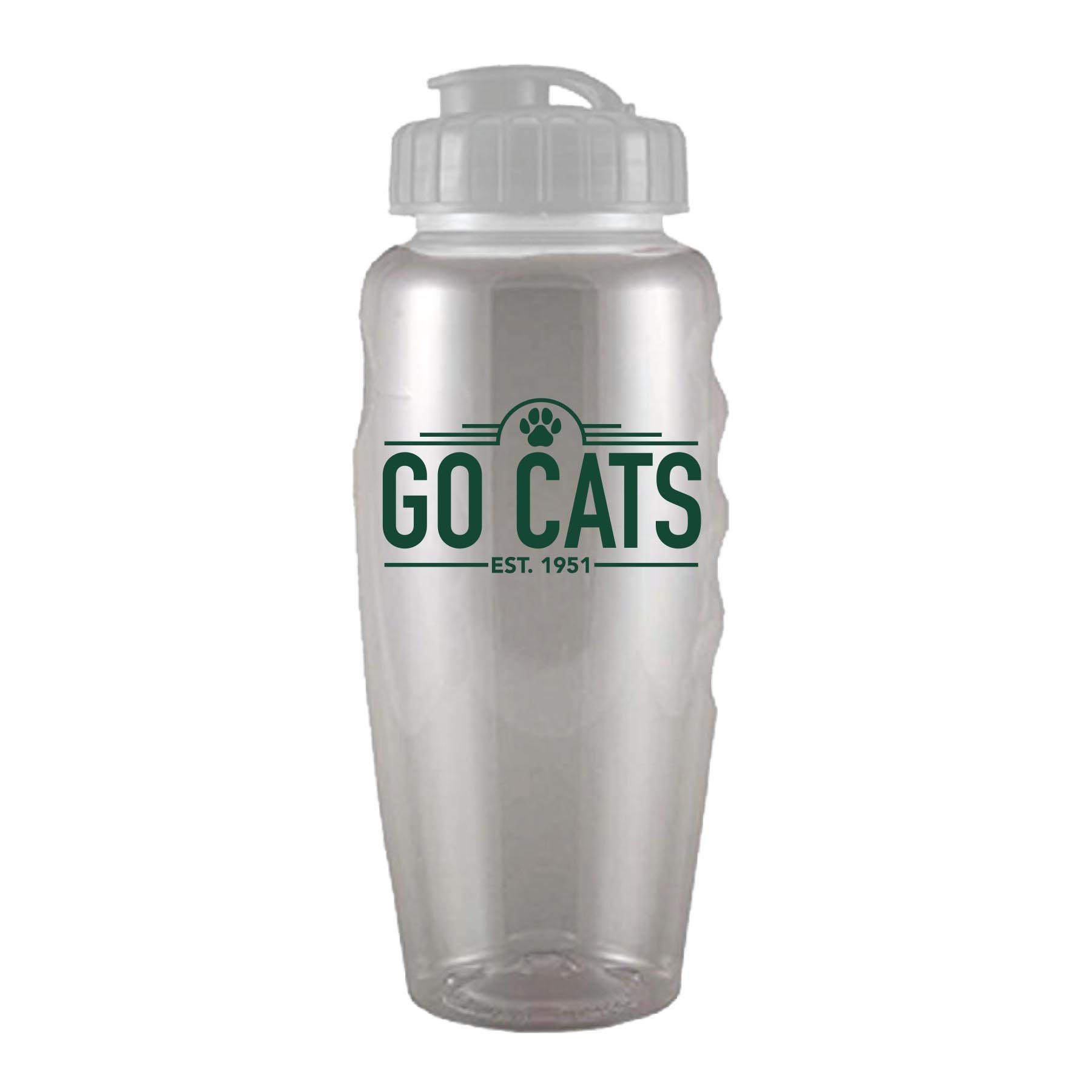 Nordic Company, Inc. Water Bottle: 30oz Clear Gripper "Go Cats"