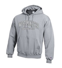 Champion Jacket: Champion Powerblend Full Zip Hoodie Gray