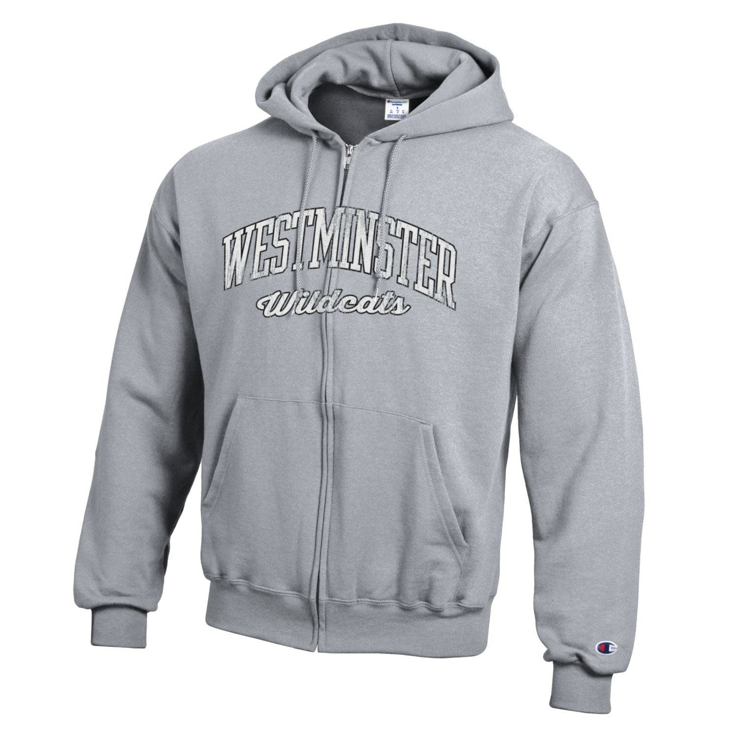Champion Jacket: Champion Powerblend Full Zip Hoodie Gray