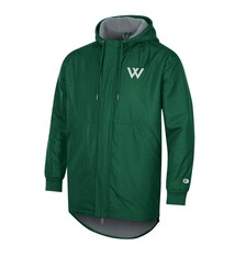 Champion Jacket: Champion Sherpa Lined Stadium Jacket - Dark Green