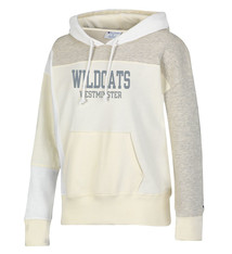 Champion Hoody: Womens Wildcats Patchwork Hood- Chalk White