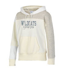 Champion Hoody: Womens Wildcats Patchwork Hood- Chalk White