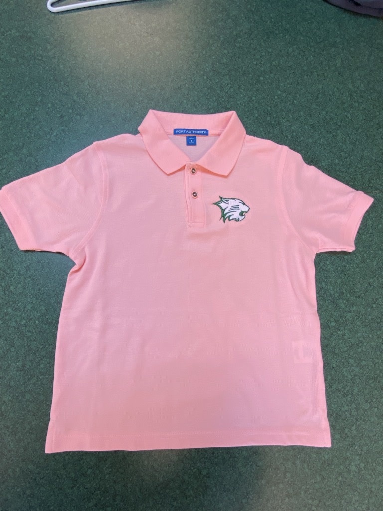 Port Authority Polo: Port Authority Silk Touch Light Pink w/Cathead Logo