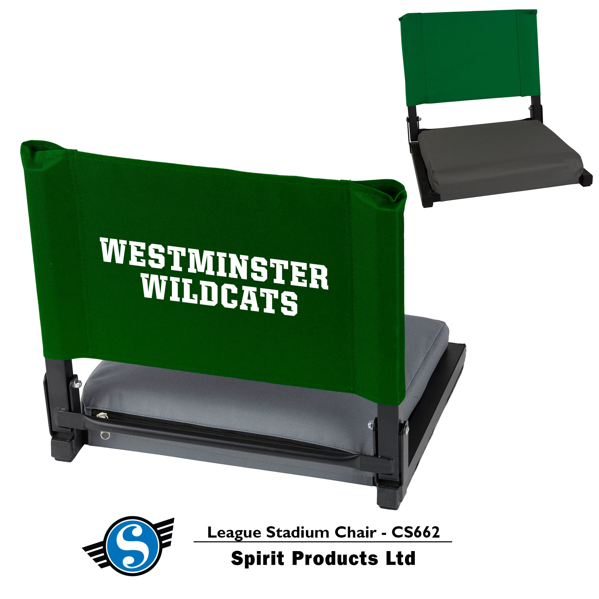 Stadium seat: League Dark Green w/ White Imprint 2024
