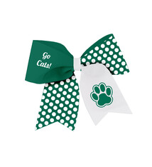 Hair Bow: Cheer Ribbon Polka Dots Clip, Go Cats!