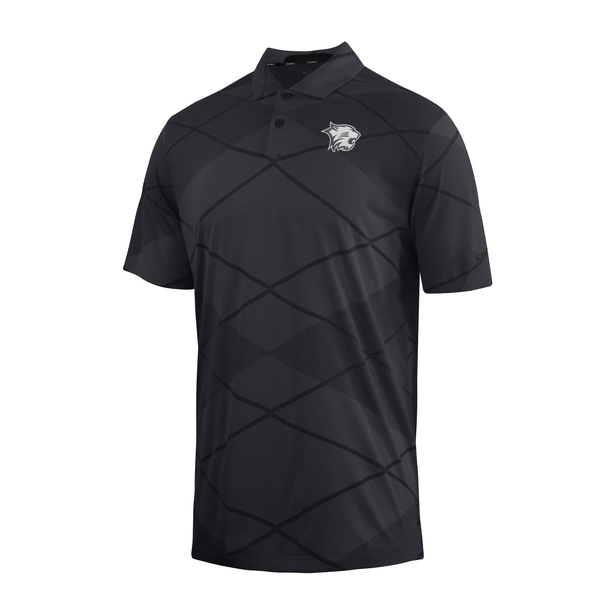 Nike Polo: Nike Jacquard Golf Polo w/ Wildcat Head (Dark Smoke)