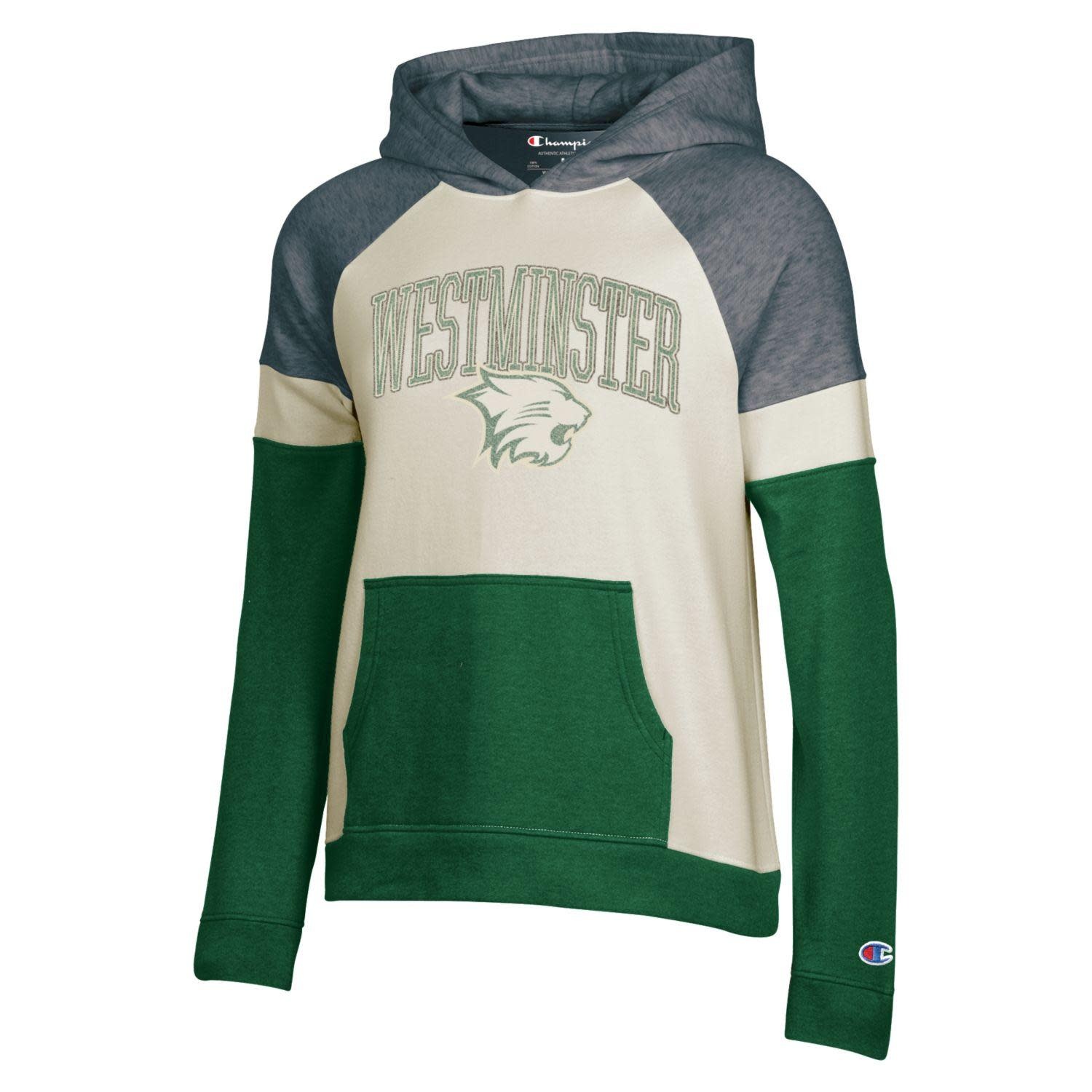 Champion Hoodie: Champion Women's  Westminster/Cat Icon Cream/Gray/Green