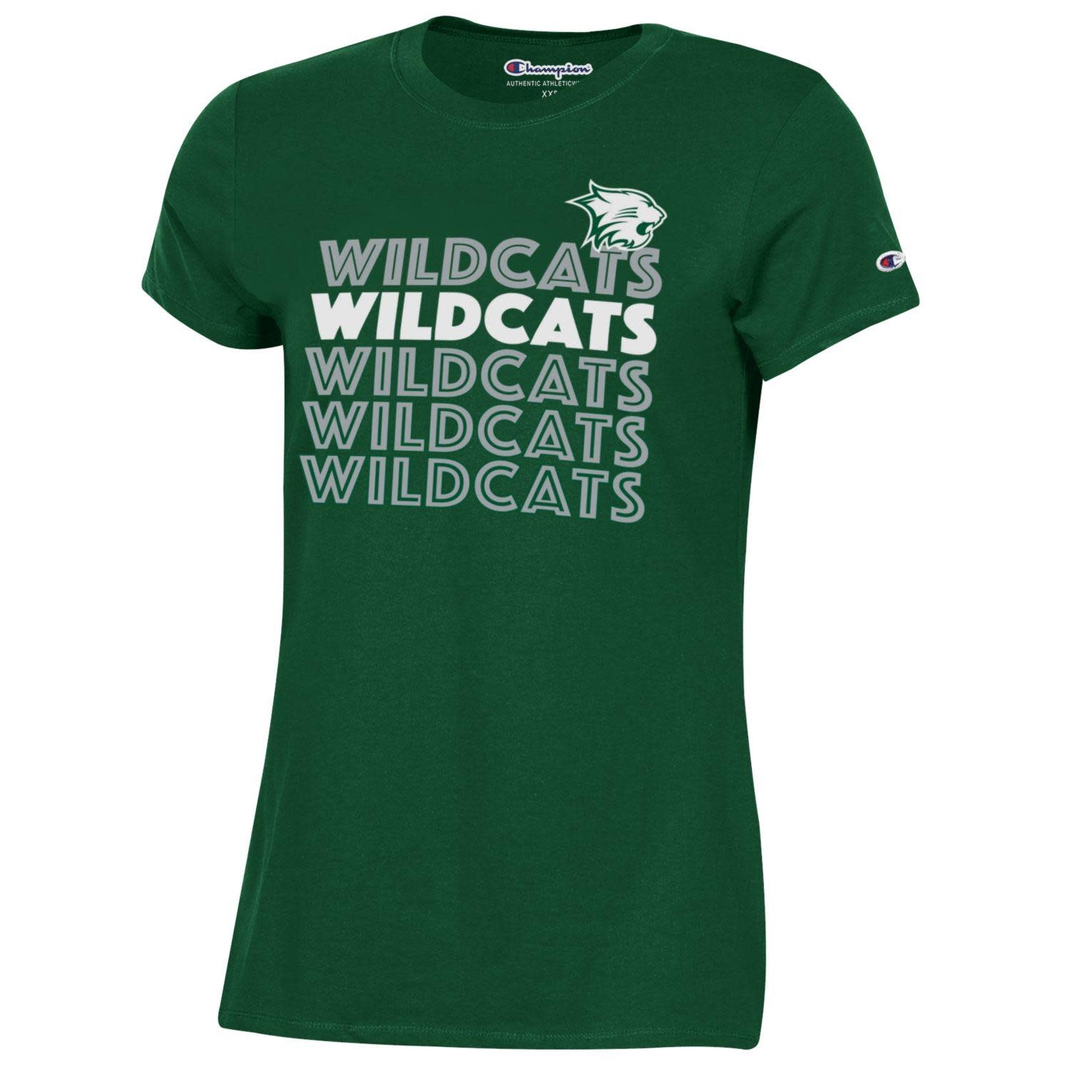 Champion T: Champion Women's SS "Wildcats" repeat  - Green