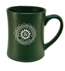 Mug: Green Matte Mug  w/ Ivory Etched Seal - Tall