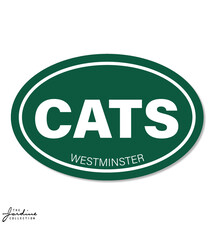 Decal: Vinyl Decal 6" green CATS oval