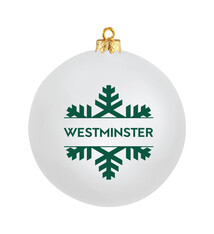 Ornament: Shatterproof White Snowflake Design