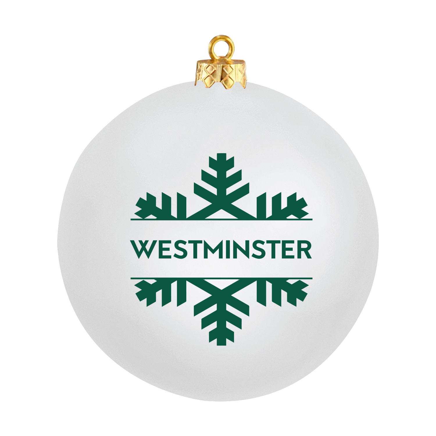 Ornament: Shatterproof White Snowflake Design