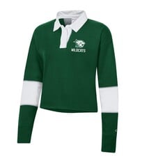 Champion Pullover: Women's Green Fleece Rugby "Westminster" across back