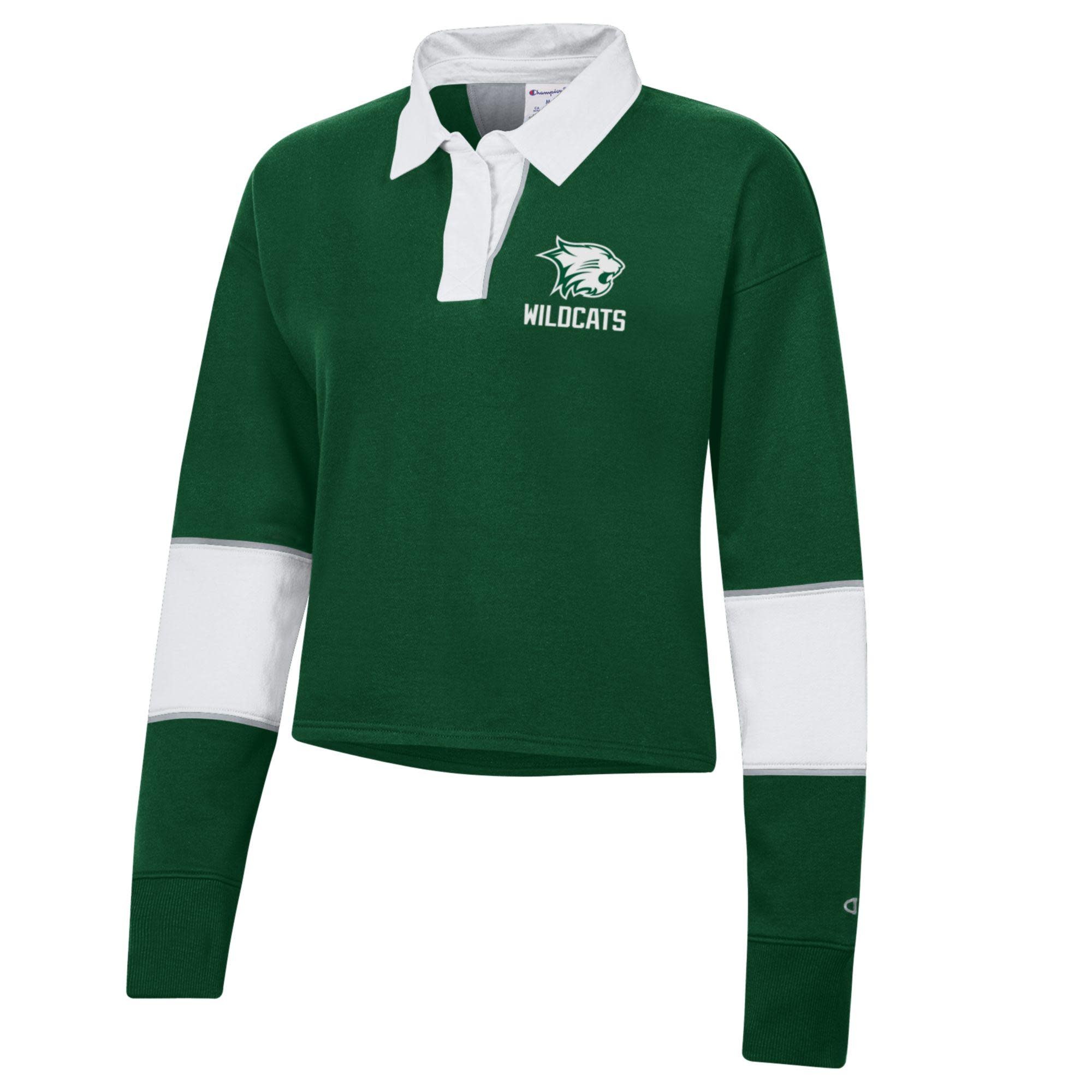 Champion Pullover: Women's Green Fleece Rugby "Westminster" across back