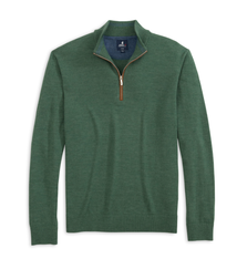 Johnnie-O Sweater: Mens Johnnie-O Qtr Zip Raynor Moss Green