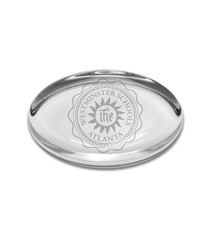 Jardine Paperweight: Glass Oval with Etched Seal