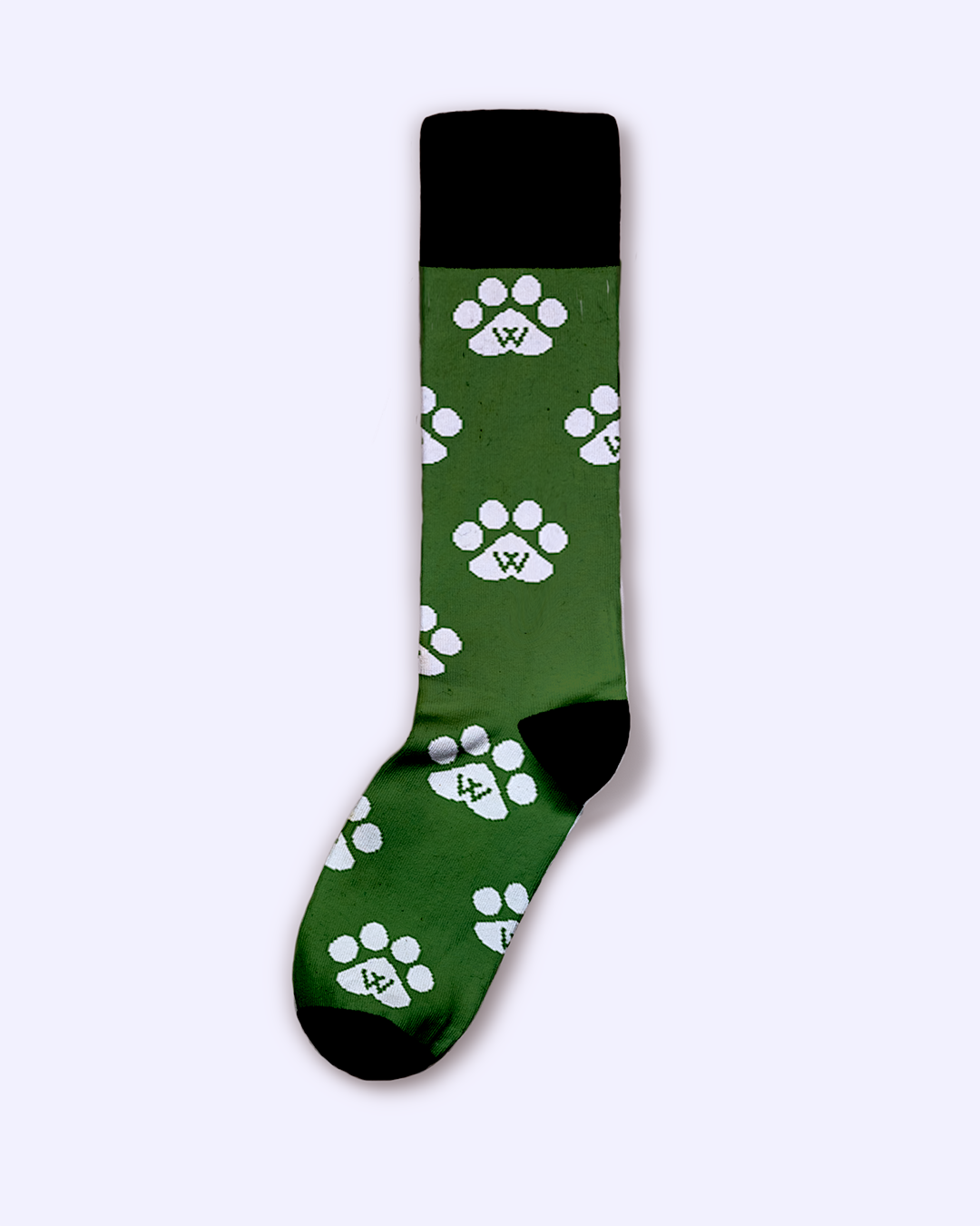 Socks: Green Dress Socks  w/ Paw Print
