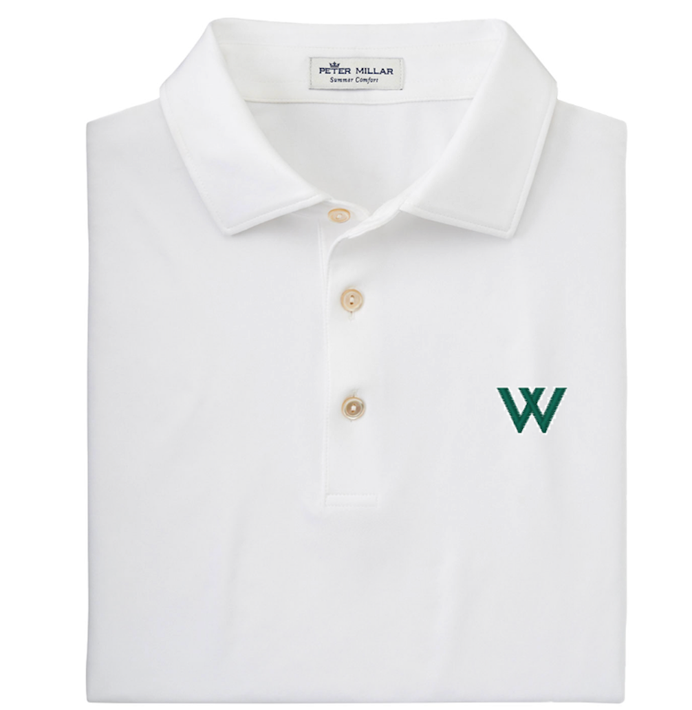 Peter Millar Polo: Peter Millar Men's White Performance Green W