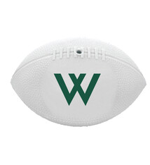 Mini White Vinyl Football, Green W