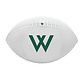 Mini White Vinyl Football, Green W