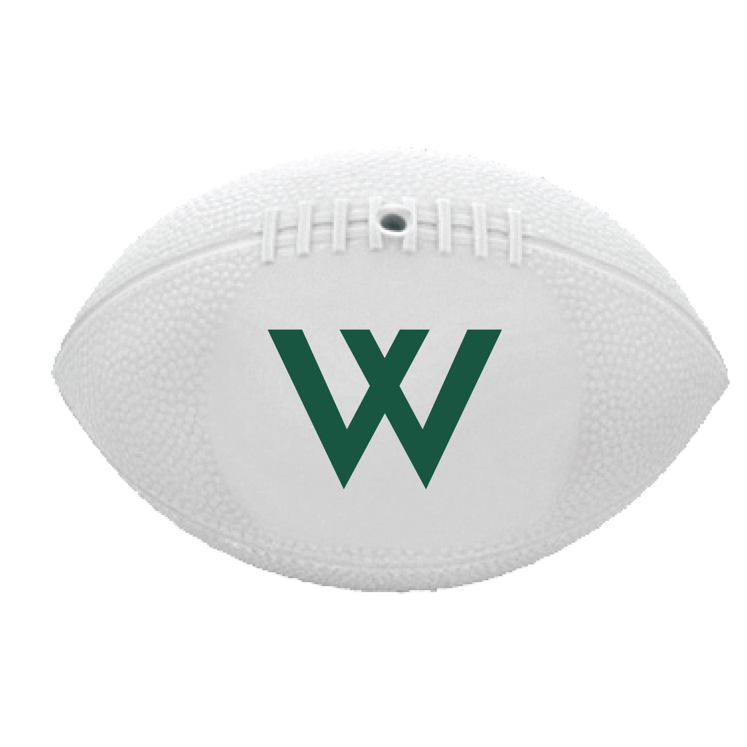 Mini White Vinyl Football, Green W