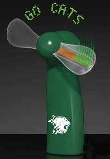 Hand Fans, LED, Green, Go Cats!