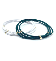 Erin Gray Hair Bands: Erin Gray Water Pony Green/White