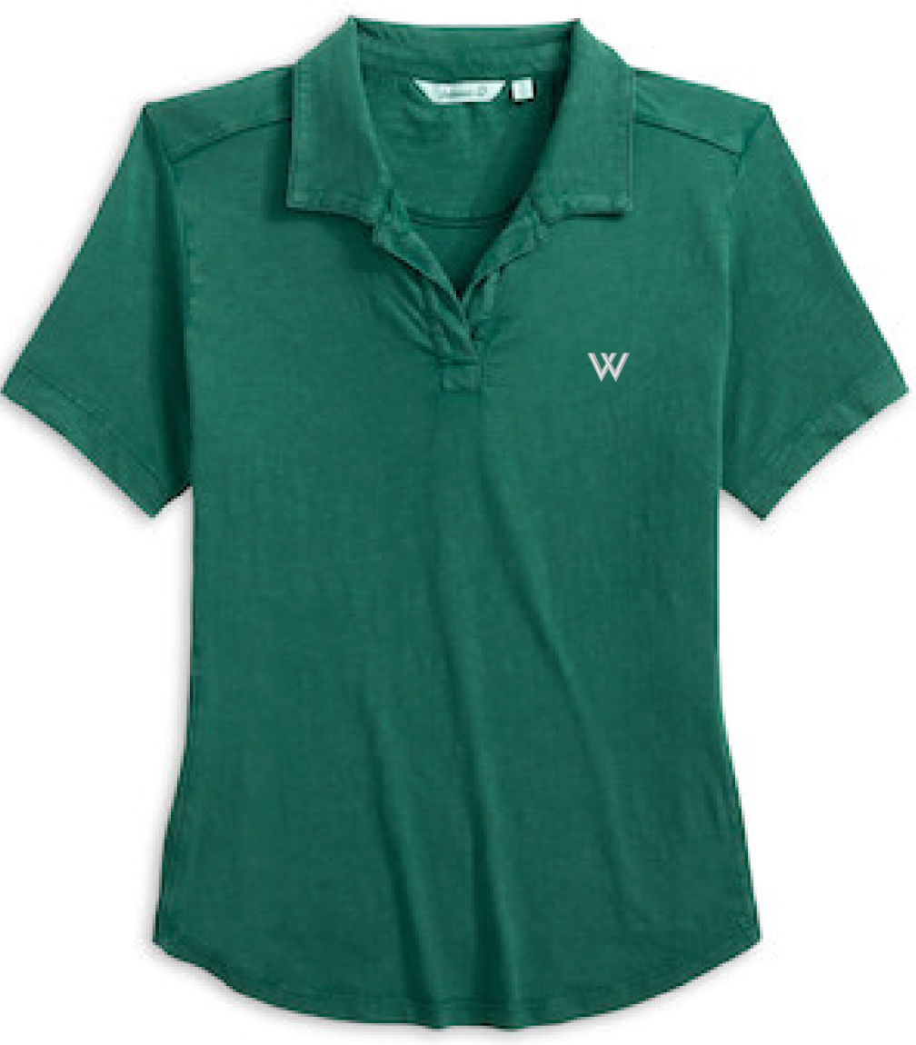 Johnnie-O Polo: Johnnie-O Women's  Coastal Wash Polo Green