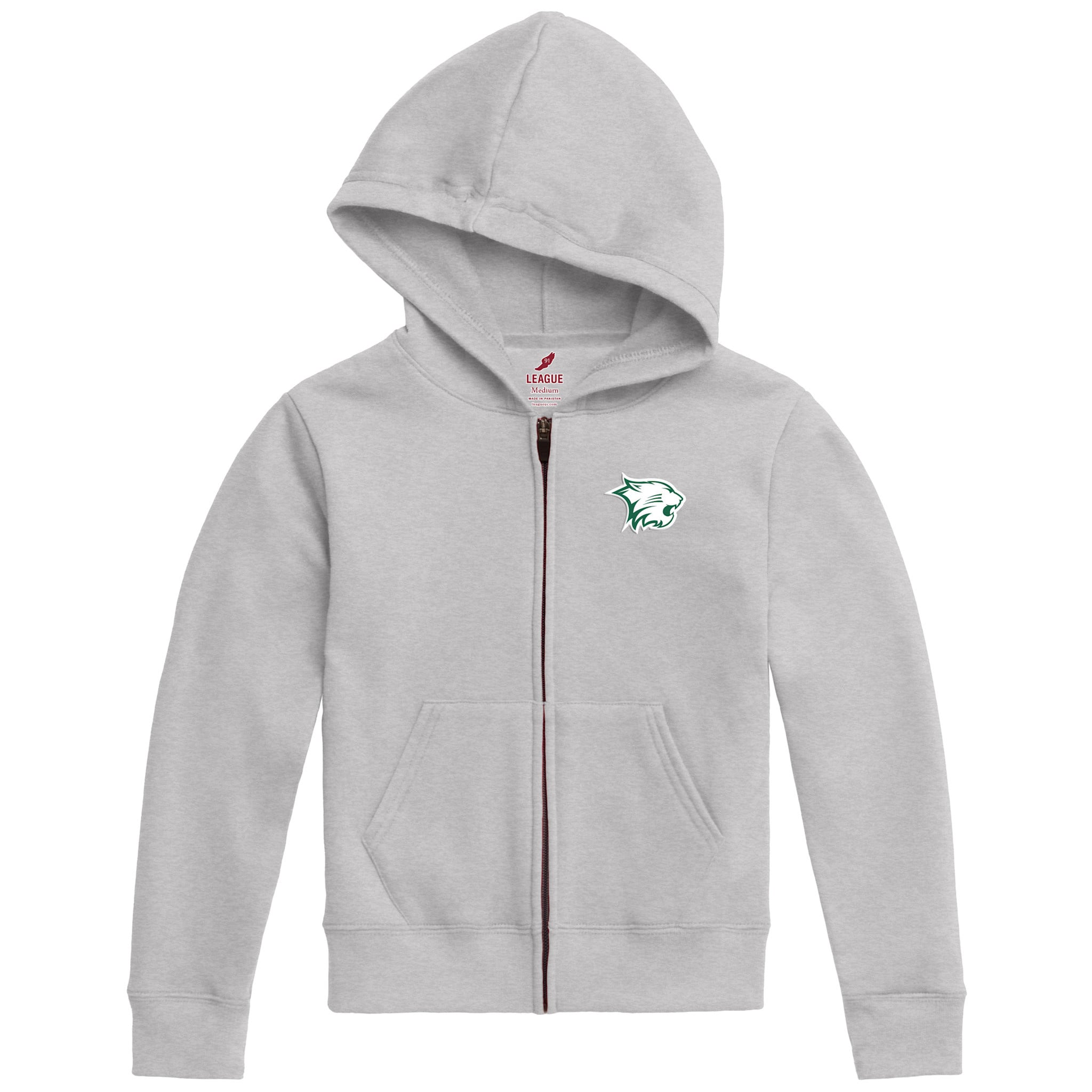 League Kids Full-Zip: League Kids Cotton Hoodie, Wildcat Head
