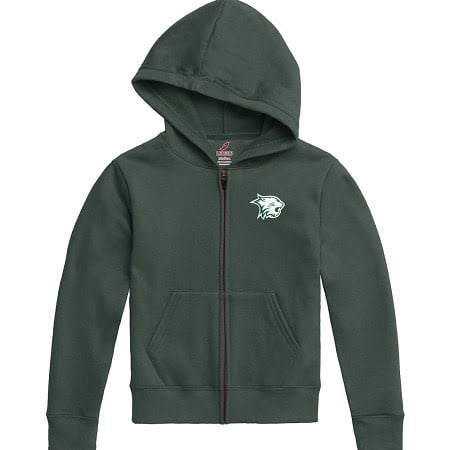 League Kids Full-Zip: League Kids Cotton Hoodie, Wildcat Head