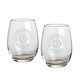 Stemless Wine 15 oz Set of 2 Etched Seal