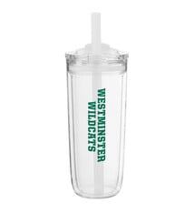 Stafford Travel Tumbler: Clear w/ Green Westminster Wildcats