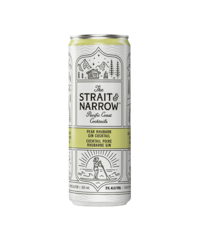 Strait & Narrow Pear Rhubarb Gin Cocktail 355ml