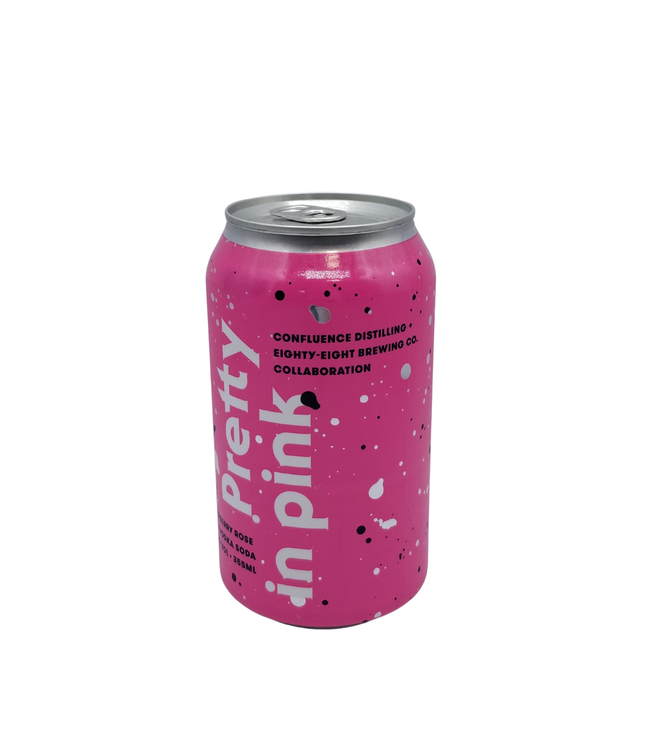 Eighty Eight/ Confluence Collab- Pretty In Pink Raspberry Rose Peach Vodka Soda 355ml