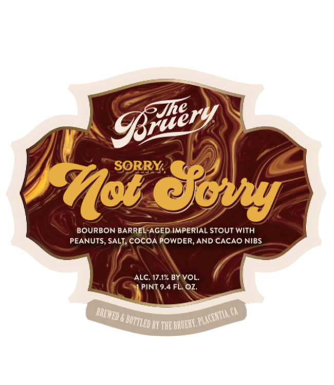 The Bruery Reserve Society:  Sorry Not Sorry BBA Imperial Peanut Butter Stout 750ml