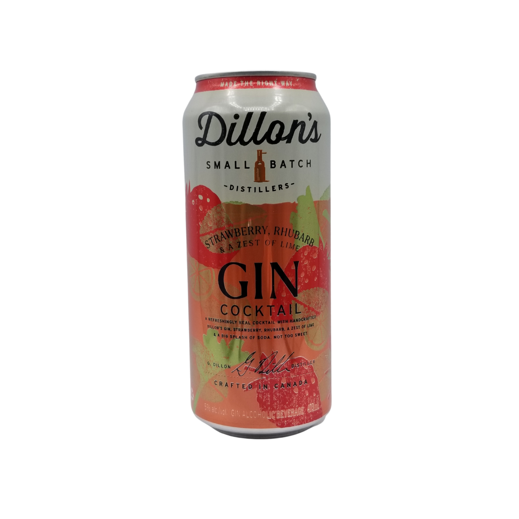 Dillons Small Batch Distillers Dillon's Distillery Strawberry Rhubarb Lime Gin Cocktail 473ml