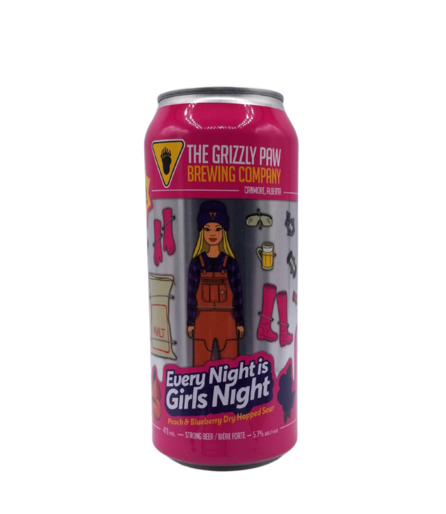 Grizzly Paw Brewing Every Night is Girls Night Peach & Blueberry Sour 473ml