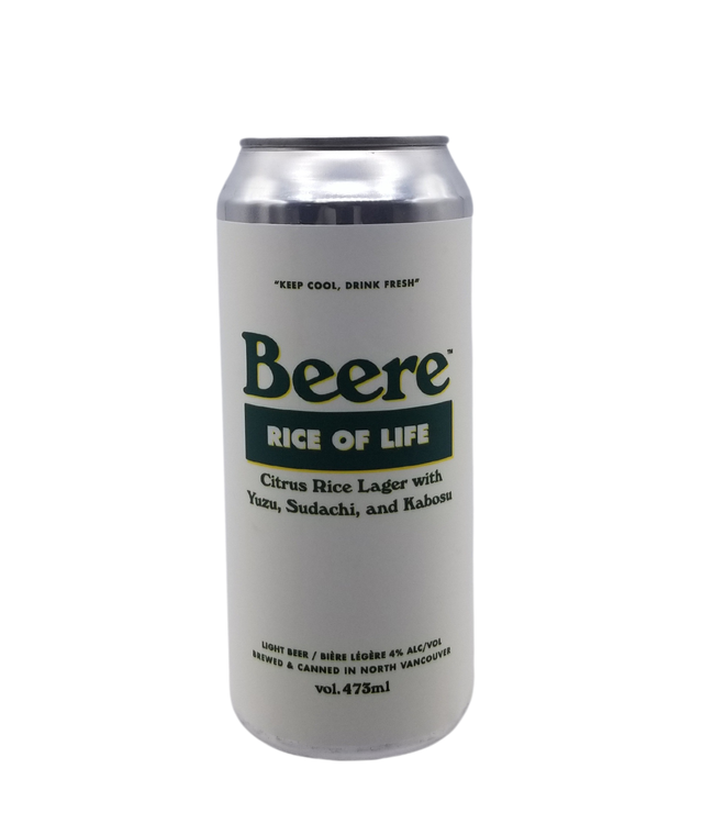 Beere Brewing Co. Rice of Life Citrus Rice Lager 473ml