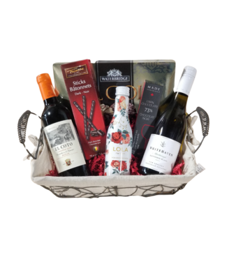 3 Half Size Wine Bottles & Chocolate Gift Basket