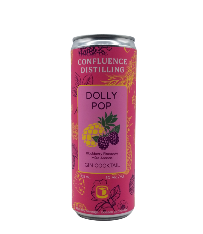 Confluence Distilling Dolly Pop Blackberry & Pineapple Gin Cocktail 355ml