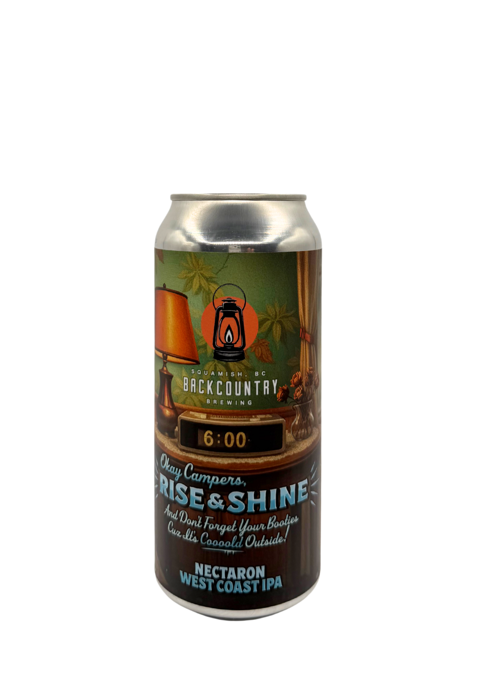 Backcountry Brewing Backcountry Brewing  Our Beers Okay, Campers, Rise and Shine, and Don't Forget Your Booties Cuz It's Cooooold Outside!⁠ Nectaron West Coast IPA⁠ 473ml