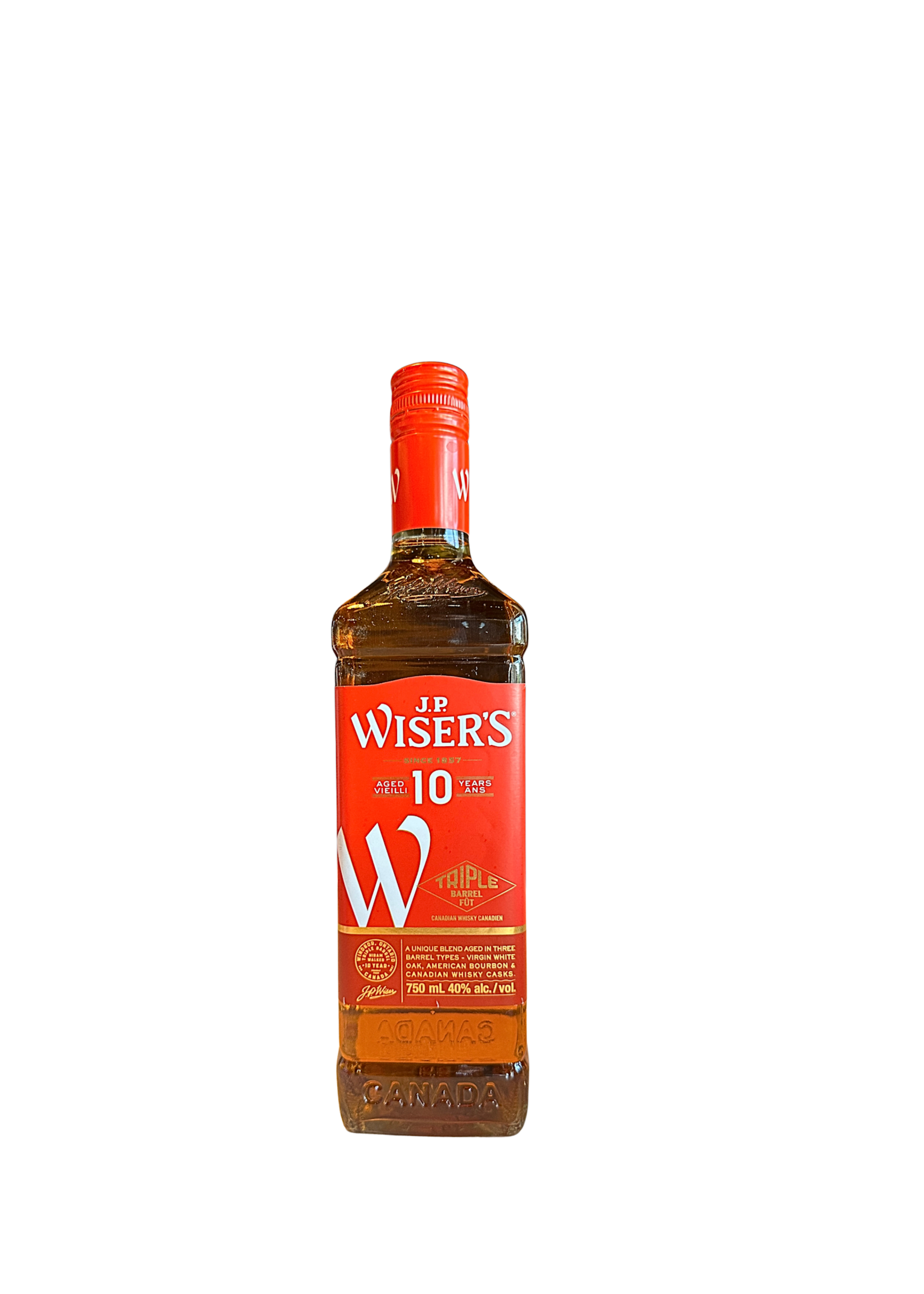 JP WISER'S 10YO CANADIAN WHISKY 750ML