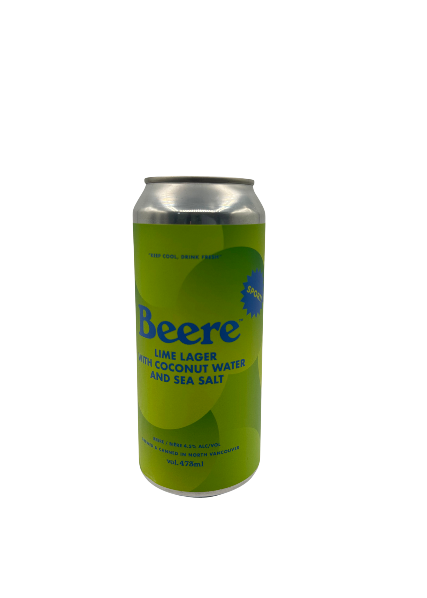 Beere Brewing Co. Beere Brewing Co. Sport Lime Lager With Coconut Water And Sea Salt 473ml