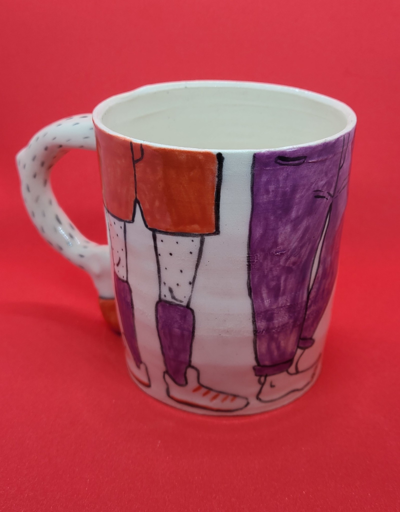 Siggy Ceramics Siggy Ceramics - Small Red & Purple Legs Mug