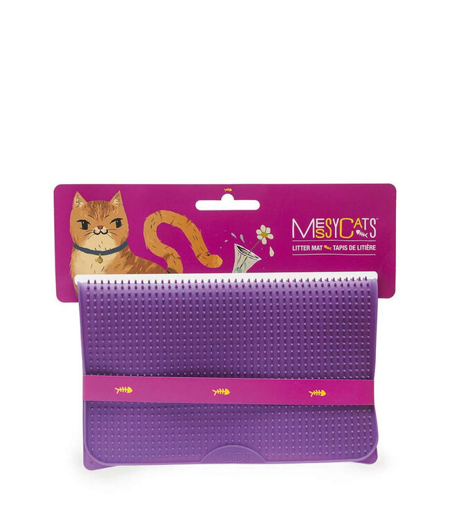 MESSY MUTTS - CAT SILICONE LITTER MAT - PURPLE