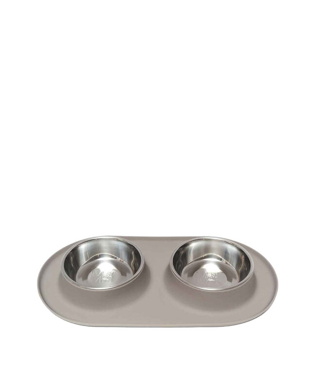 Dog Double Bowl Gray XLarge