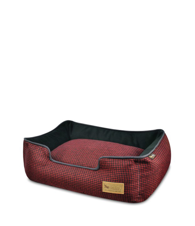 Lounge Bed Houndstooth Red Medium