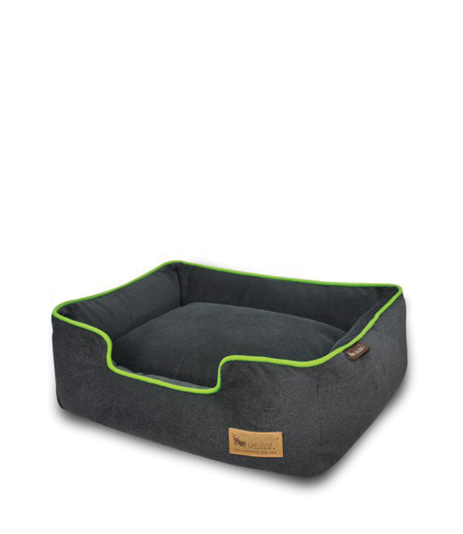 Lounge Bed Plush Gray/Lime